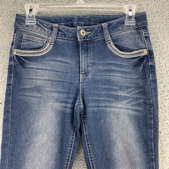 Faded Glory Girls Boot Cut Jeans 12 Stretch Embroidered Pockets Adjustable Waist - Picture 4 of 13